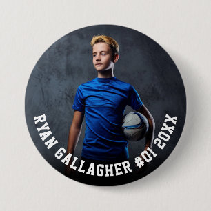Badge Rond 7,6 Cm Votre photo de sport Bouton de photo d'équipe pe