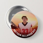 Badge Rond 7,6 Cm Votre photo de sport | Bouton photo de l'équipe pe (Devant & derrière)