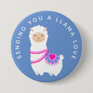 Badge Rond 7,6 Cm Vous envoyer un jeu de mots Llama