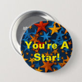 Badge Rond 7,6 Cm "Vous êtes une étoile !" Insigne d'excellence en é (Devant & derrière)