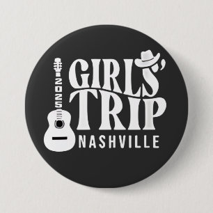 Badge Rond 7,6 Cm Voyage à Nashville pour filles 2025 Vacances d'été