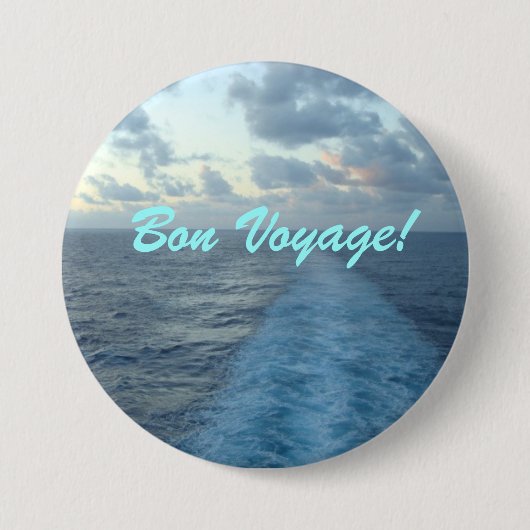 Badge Rond 7,6 Cm Voyage de fève de sillage (Devant)