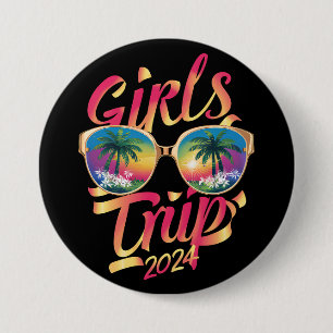 Badge Rond 7,6 Cm Voyage de filles 2024 Week-end Summer Beach Vacati