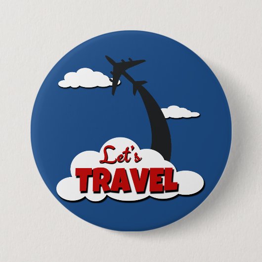 Badge Rond 7,6 Cm Voyageons (Devant)