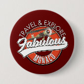 Badge Rond 7,6 Cm voyager explorer fabuleux logo de Monaco (Devant)
