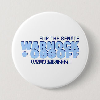 Badge Rond 7,6 Cm Warnock et Ossoff
