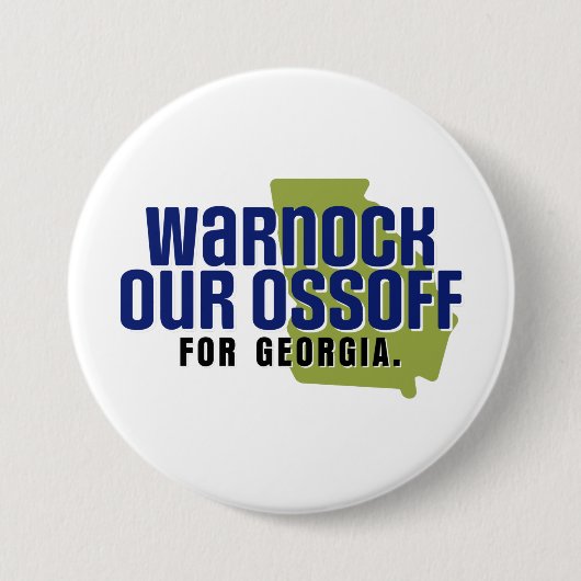 Badge Rond 7,6 Cm Warnock Notre Ossoff (Devant)