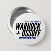 Badge Rond 7,6 Cm Warnock Notre Ossoff (Devant & derrière)