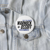 Badge Rond 7,6 Cm Warnock Notre Ossoff (En situation)