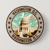 Badge Rond 7,6 Cm Washington D.C. (Devant)