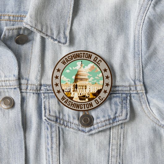 Badge Rond 7,6 Cm Washington D.C. (En situation)