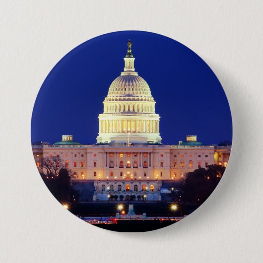 Badge Rond 7,6 Cm Washington DC Capitol américain à Dusk (Devant)
