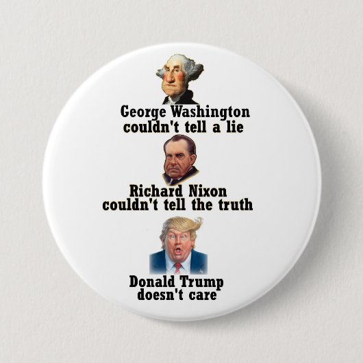Badge Rond 7,6 Cm Washington, Nixon et Trump (Devant)