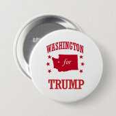 BADGE ROND 7,6 CM WASHINGTON POUR DONALD TRUMP (Devant & derrière)
