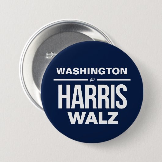 Badge Rond 7,6 Cm Washington pour Harris Walz (Devant & derrière)