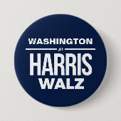 Badge Rond 7,6 Cm Washington pour Harris Walz (Devant)