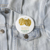 Badge Rond 7,6 Cm Week-end de Bachelorette aux feuilles de Monstera (En situation)