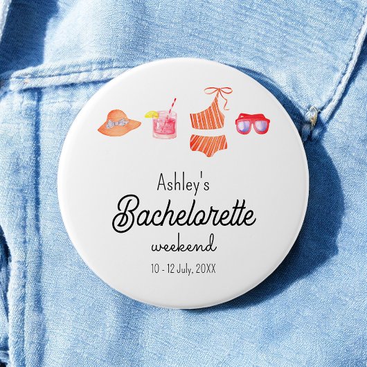 Badge Rond 7,6 Cm Week-end de bikini de plage de Bachelorette