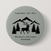 Badge Rond 7,6 Cm Week-end de chasse au chevreuil gris rustique pour (Devant)