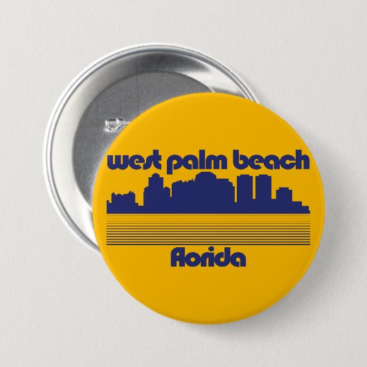 Badge Rond 7,6 Cm West Palm Beach Floride (Devant & derrière)