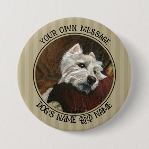 Badge Rond 7,6 Cm Westie sur canapé