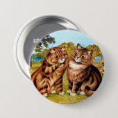 Badge Rond 7,6 Cm Whispering Cat, Louis Wain (Devant & derrière)