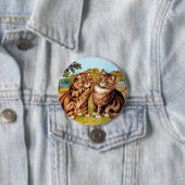 Badge Rond 7,6 Cm Whispering Cat, Louis Wain (En situation)