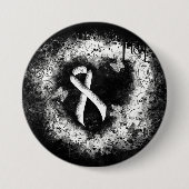 Badge Rond 7,6 Cm White Awareness Ribbon Grunge Coeur (Devant)