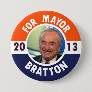 Badge Rond 7,6 Cm William Bratton pour le maire de NYC en 2013