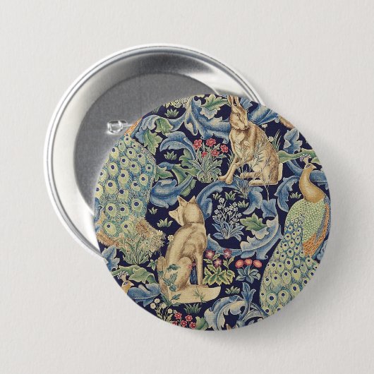 Badge Rond 7,6 Cm William Morris (Devant & derrière)