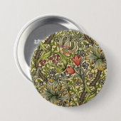 Badge Rond 7,6 Cm William Morris Golden Lily Motif restauré (Devant & derrière)