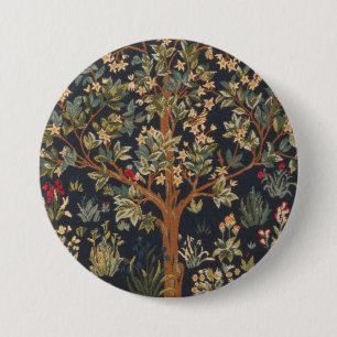 Badge Rond 7,6 Cm William Morris - L'Arbre De La Vie Original
