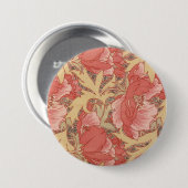 Badge Rond 7,6 Cm William Morris Poppies Floral Art (Devant & derrière)