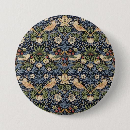 Badge Rond 7,6 Cm William Morris Strawberry Thief (Devant)