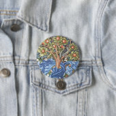 Badge Rond 7,6 Cm William Morris Woodpecker Tapestry (En situation)