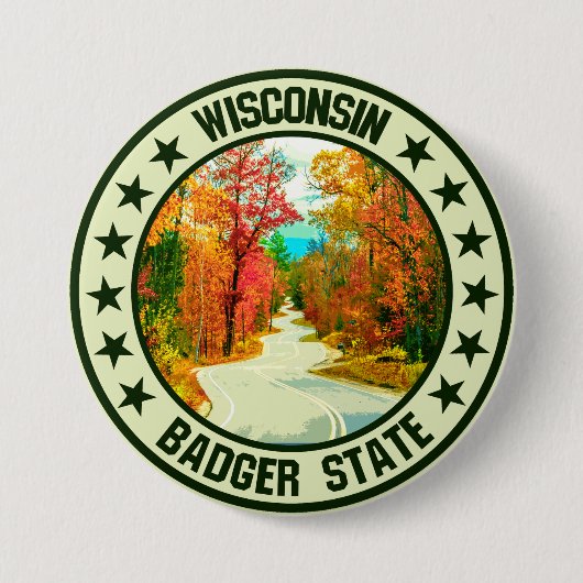 Badge Rond 7,6 Cm Wisconsin (Devant)