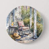 Badge Rond 7,6 Cm Wisteria Porch Rocking Chair Scène (Devant)