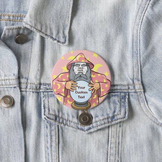 Badge Rond 7,6 Cm Wizard with your face (En situation)