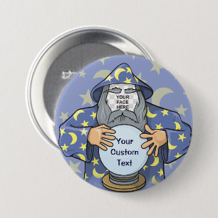 Badge Rond 7,6 Cm Wizard with your face