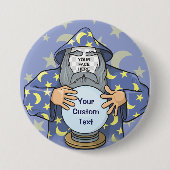 Badge Rond 7,6 Cm Wizard with your face (Devant)