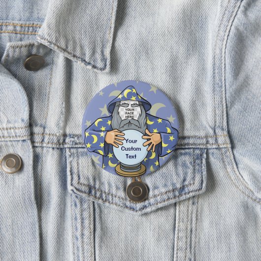 Badge Rond 7,6 Cm Wizard with your face (En situation)