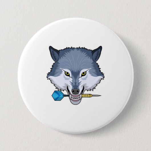 Badge Rond 7,6 Cm Wolf aux fléchettes avec Dart (Devant)