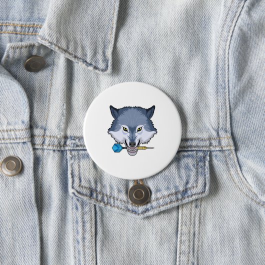 Badge Rond 7,6 Cm Wolf aux fléchettes avec Dart (En situation)