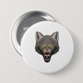 Badge Rond 7,6 Cm Wolf en colère (Devant & derrière)