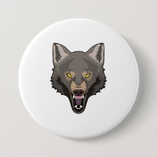Badge Rond 7,6 Cm Wolf en colère
