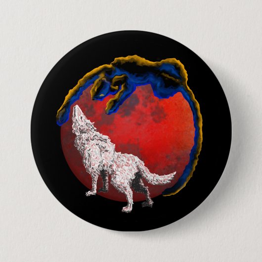 Badge Rond 7,6 Cm Wolf Panther Lunar Eclipse Button (Devant)