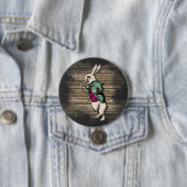 Badge Rond 7,6 Cm Wonderland White Rabbit Mint (En situation)