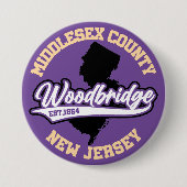 Badge Rond 7,6 Cm Woodbridge, New Jersey (Devant)