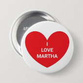 Badge Rond 7,6 Cm Words of the Heart:  Red & White (Devant & derrière)