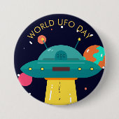 Badge Rond 7,6 Cm World UFO Day Button (Devant)
